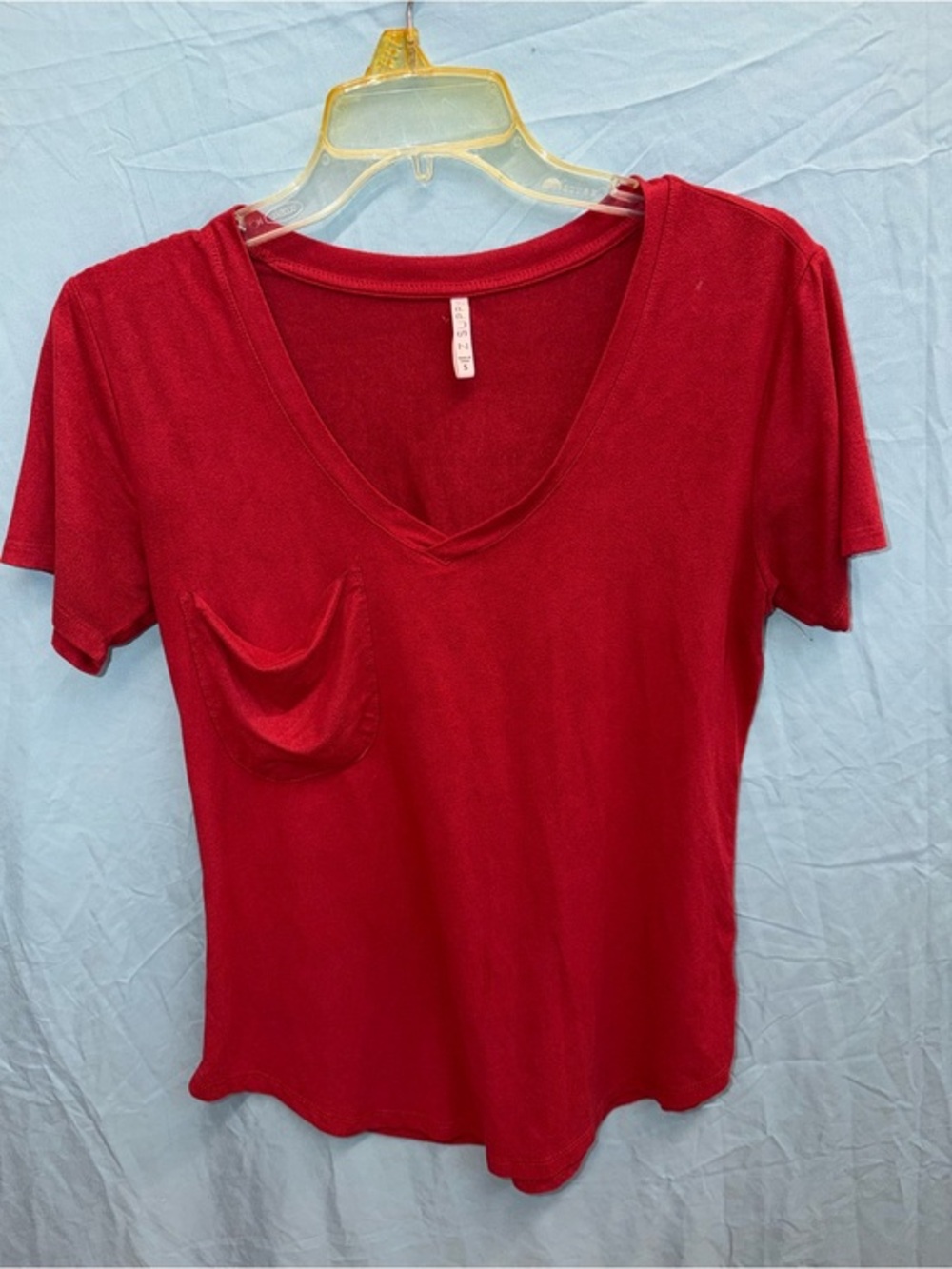 Z Supply Red V-Neck Pocket Tee